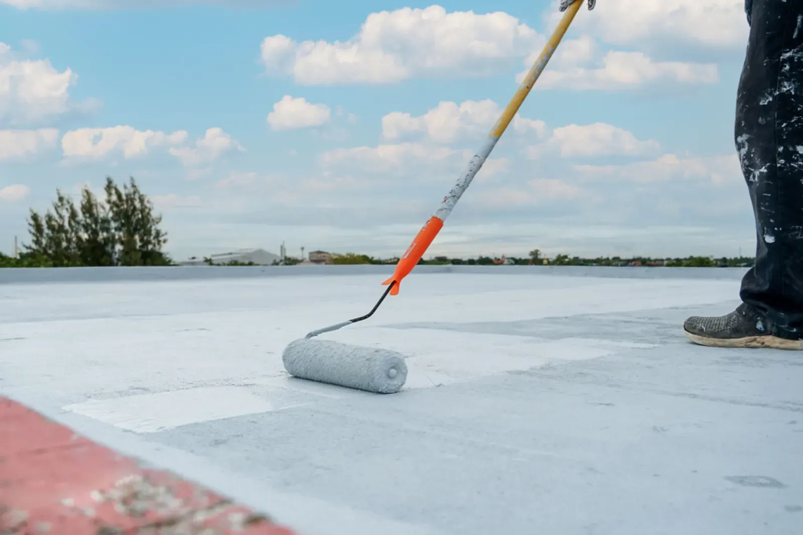 A close-up of a roof with a fresh protective coating. | New Jersey Gutter