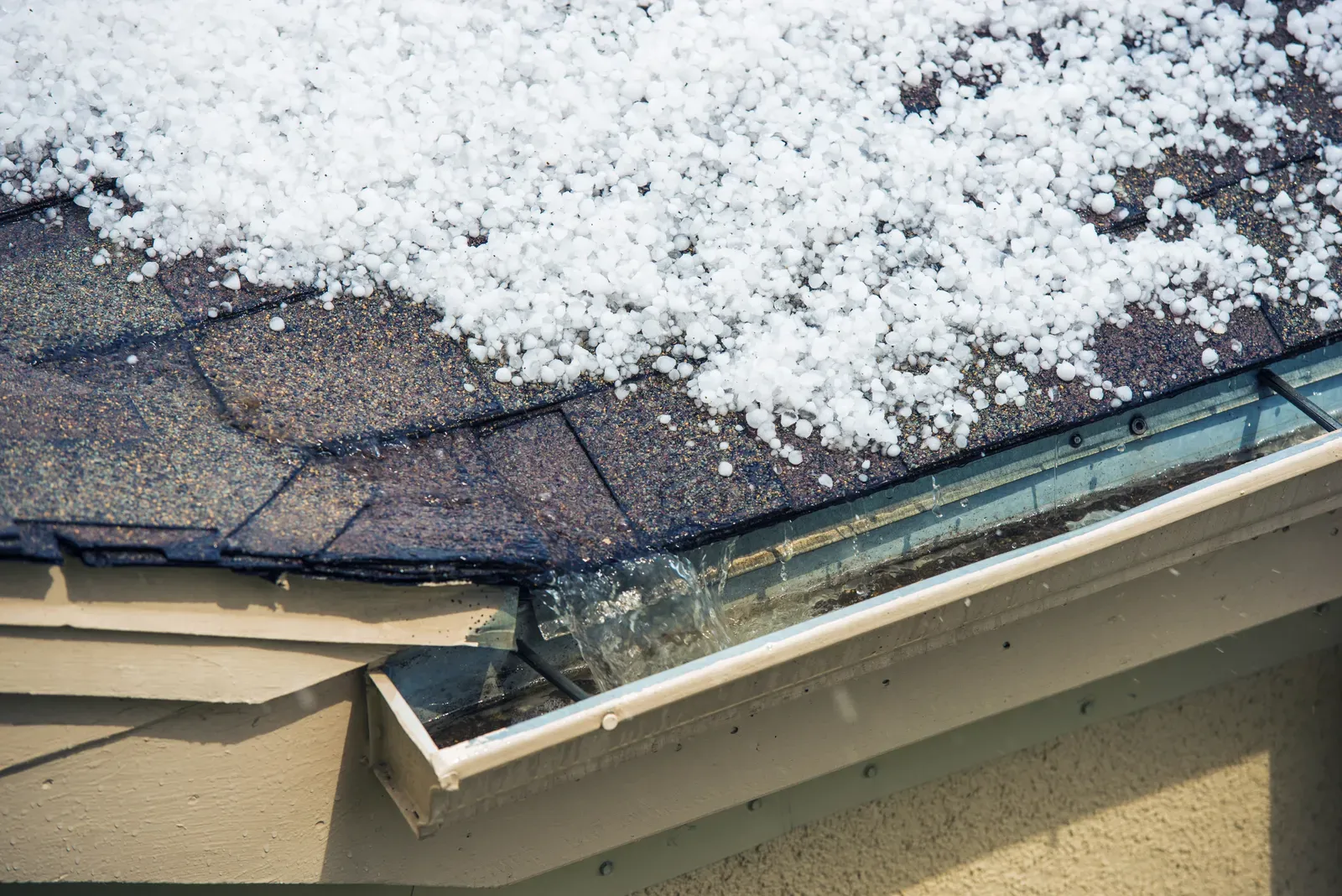 "Aluminum residential gutter damaged in storm" | New Jersey Gutter