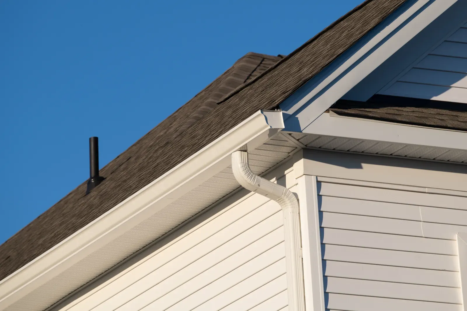 A residential aluminum gutter being replaced, repaired, or installed – hero-approved. | New Jersey Gutter